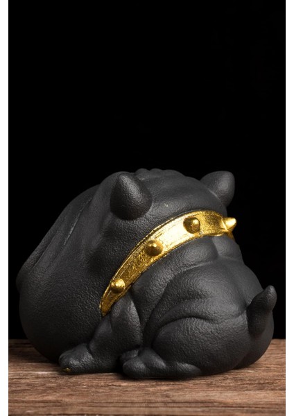 Bulldog Figürlü Siyah Beton Küllük – Köpek Figürlü Dekoratif Kül tablası Biblo Masaüstü Ev Ofis Dekorasyon Küllük Organizer modelleri