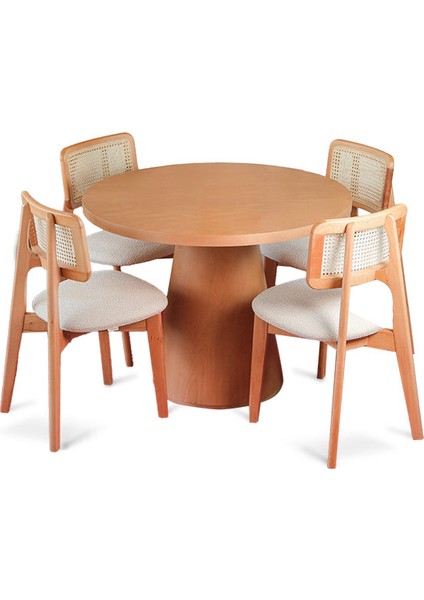 Lulu Iskandinav Natural Ahşap Masa Sandalye Takımı 100X100 fiyatları