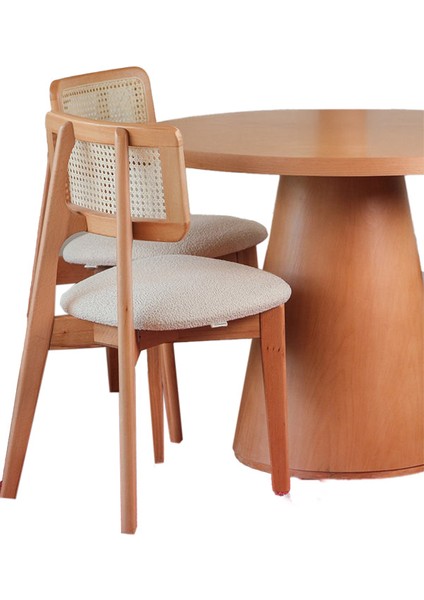 Lulu Iskandinav Natural Ahşap Masa Sandalye Takımı 100X100 fırsatları