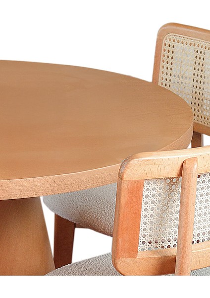 Lulu Iskandinav Natural Ahşap Masa Sandalye Takımı 100X100 indirimleri