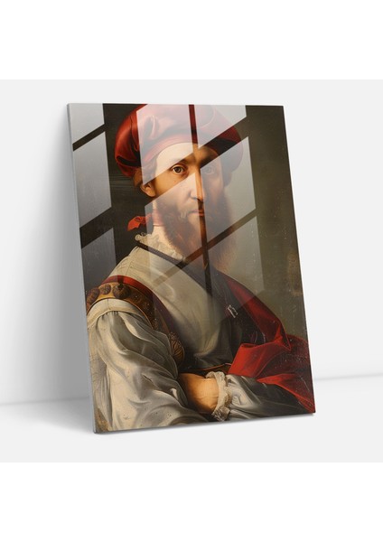 Nobility Portraits Cam Tablo - Raffaello Sanzio Ev Dekorasyonu Duvar Dekorasyonu