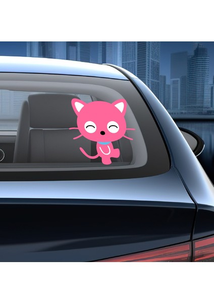 Kedi Sticker Pembe Kedi Sticker Araba Motosiklet Kask Etiket 02503 modelleri