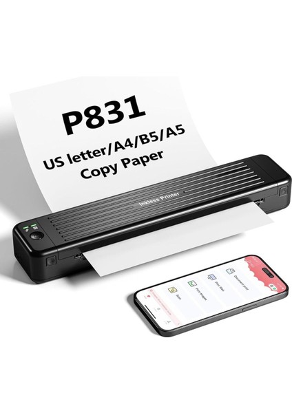 Taşınabilir Yazıcı, Seyahat Için Kablosuz Bluetooth Termal Transfer Yazıcı