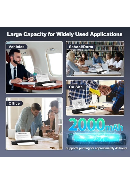 Taşınabilir Yazıcı, Seyahat Için Kablosuz Bluetooth Termal Transfer Yazıcı