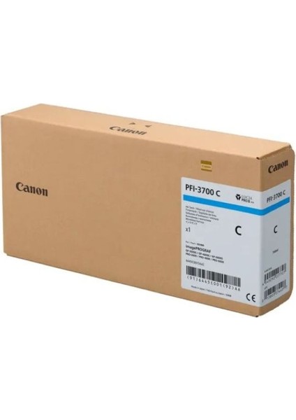 PFI-3700 C (Cyan) Mavi Orijinal Mürekkep Kartuş 700 Ml. (6445C001)