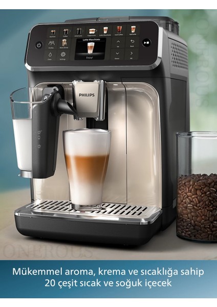 LatteGO 5500 Silver Mükemmel Sıcak ve Soğuk 20 Farklı Kahve Çeşitleri Tam OTOMATİK Espresso Makinesi
