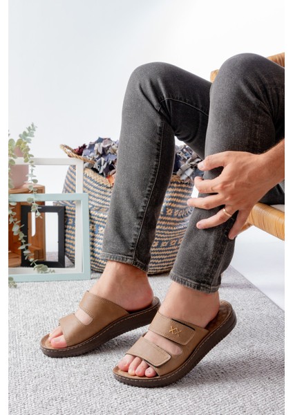 Günlük Rahat Anatomik Yumuşak Taban Şık Cırtlı Erkek Dış Mekan Terlik