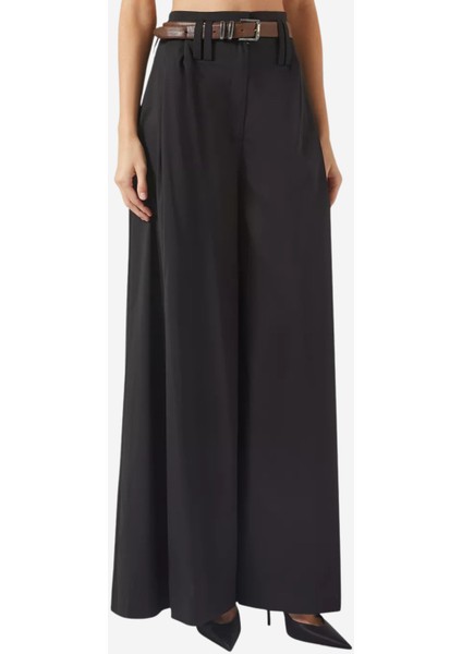 Wide-Leg Yan Yırtmaçlı Pantolon