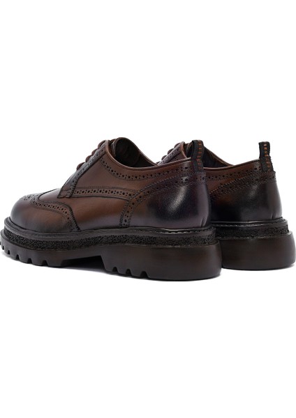 Erkek Kahverengi Bağcıklı Kalın Tabanlı Deri Casual Ayakkabı 25WFD760518 indirimleri