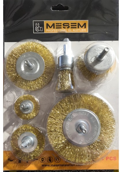 Çelik Tel Fırça Seti 6'lı Dairesel 25 38 50 75 100MM