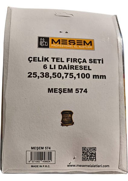 Çelik Tel Fırça Seti 6'lı Dairesel 25 38 50 75 100MM fiyatları