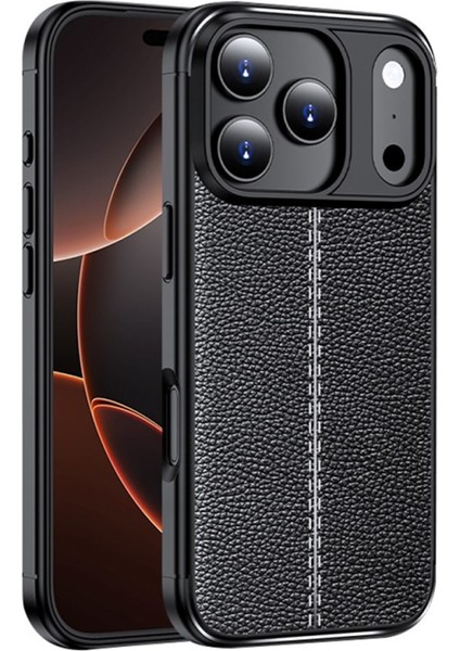 iPhone 17 Pro Kılıf Niss Deri Desen Silikon