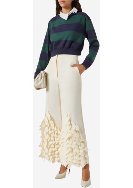 Rectangle Fringe Culotte Pantolon Krem fiyatları