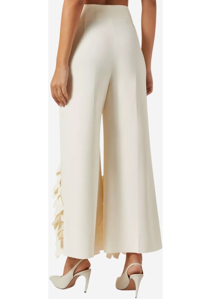 Rectangle Fringe Culotte Pantolon Krem modelleri
