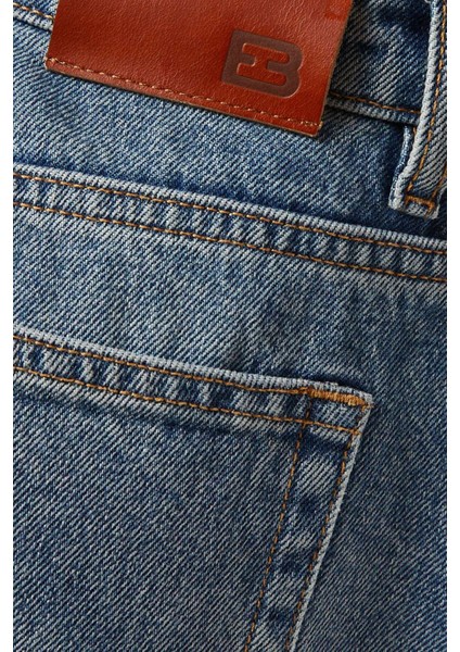 Enzo Cropped Barrel Jean - Mavi - Rahat Mid-Rise ve Geniş Paça Tasarımı fırsatları