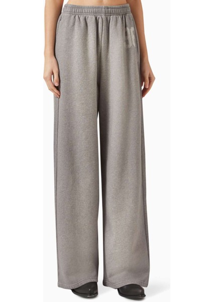Gri Sweatpants - Pamuklu Polar - Organik Pamuk - Rahat Kesim - Yan Cepler ile