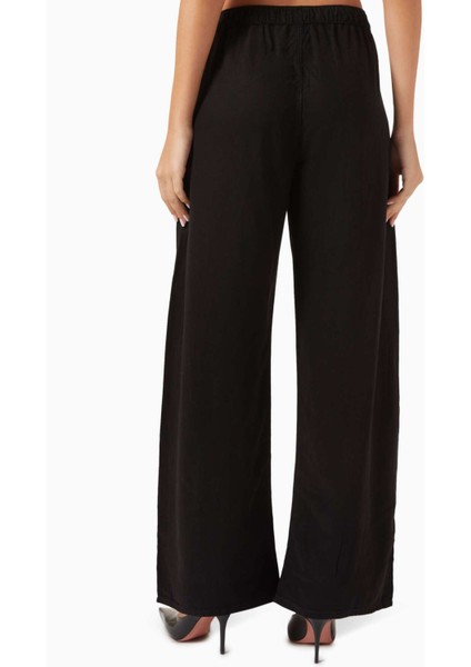 Eddie Bowed Pantolon - Siyah - Keten Karışımı Rahat ve Şık Tasarım modelleri