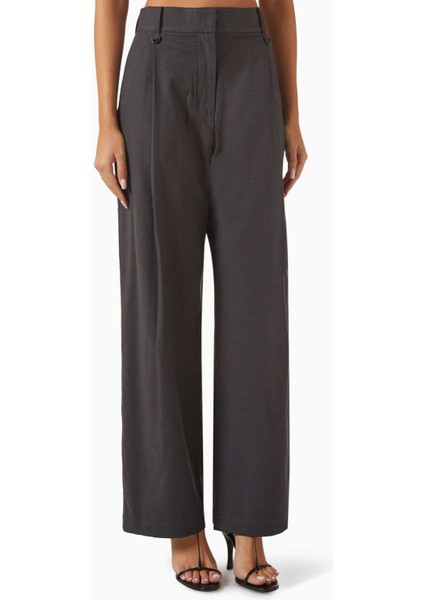 Yüksek Bel Pantolon - Siyah - %73 Polyester, %21 Viskoz, %2 Lyocell, %2 Yün, %2 Elastan