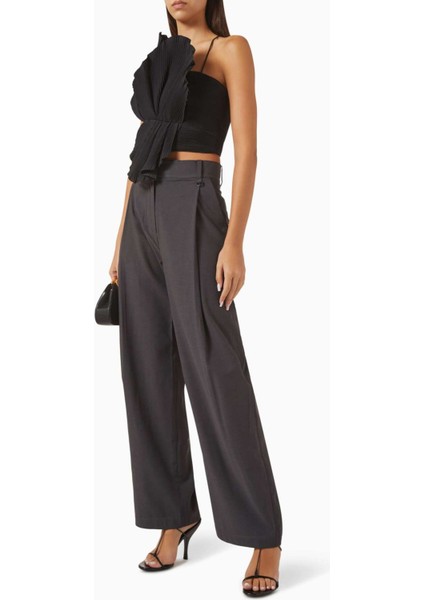 Yüksek Bel Pantolon - Siyah - %73 Polyester, %21 Viskoz, %2 Lyocell, %2 Yün, %2 Elastan fiyatları