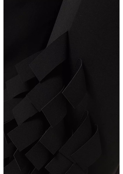 Rectangle Fringe Culotte Pantolon, Siyah fırsatları