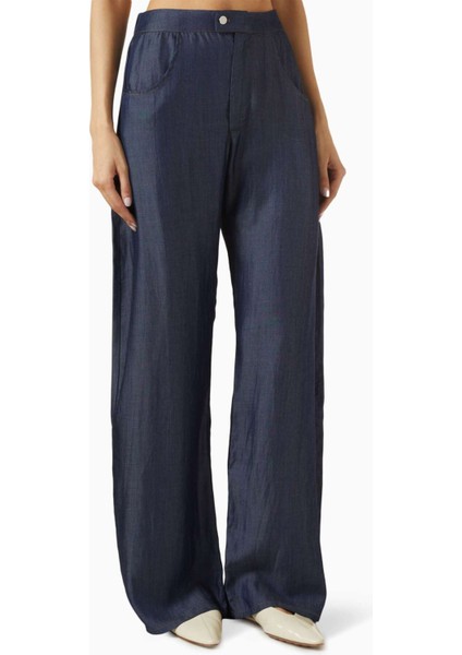 Eddie Bowed Pantolon - Mavi - Kumaş Ile Şık ve Rahat Gündelik Ürün