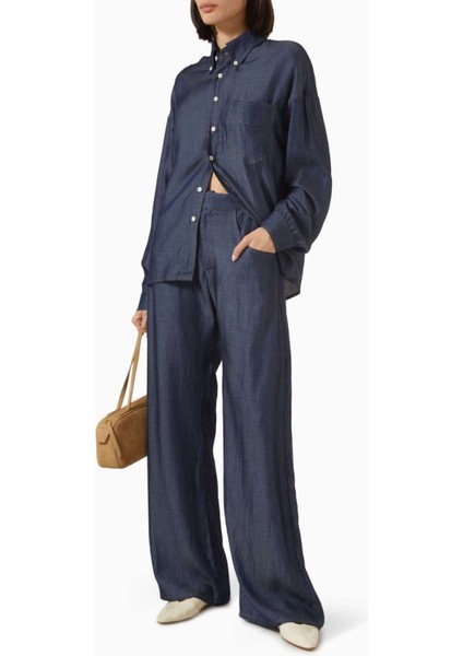 Eddie Bowed Pantolon - Mavi - Kumaş Ile Şık ve Rahat Gündelik Ürün fiyatları