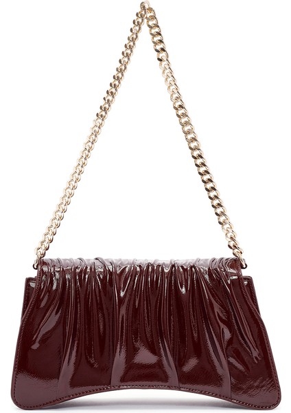 Kadın Bordo Zincir Askılı Rugan Abiye Omuz Çantası 25ABD270016 modelleri