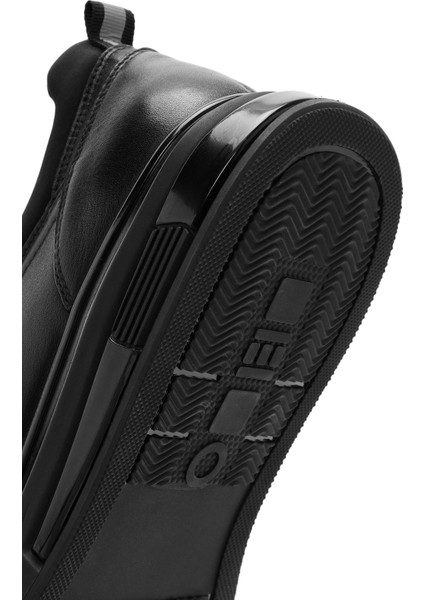Erkek Siyah Bağcıklı Deri Sneaker 25WFD691318