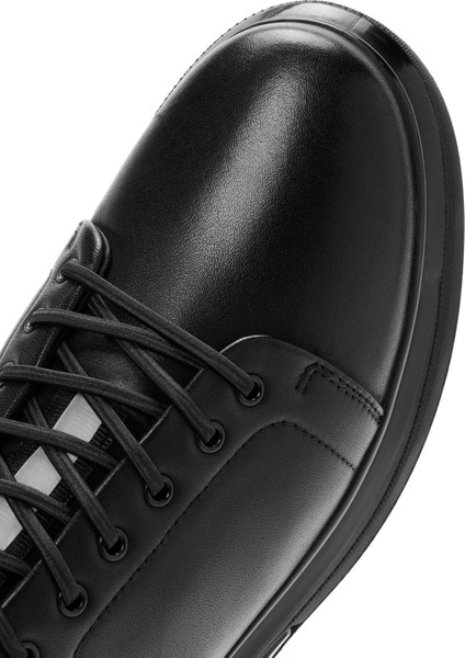 Erkek Siyah Bağcıklı Deri Sneaker 25WFD691318