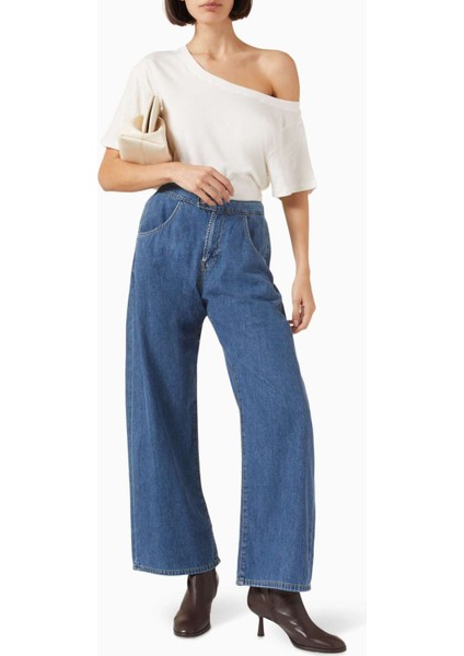 Eddie Bowed Jean - Mavi - Denim Kumaş - Şekilli Elegans ile Modern Tasarım fiyatları