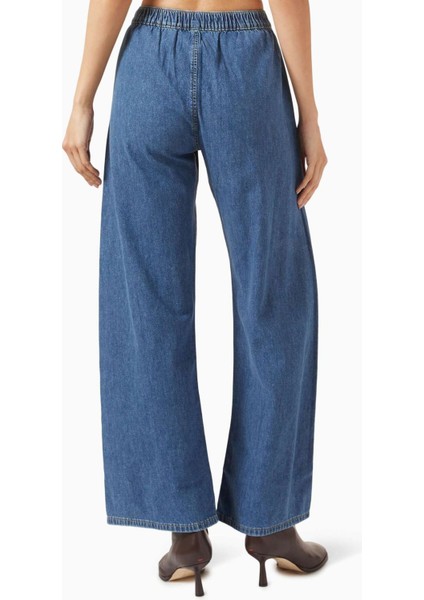 Eddie Bowed Jean - Mavi - Denim Kumaş - Şekilli Elegans ile Modern Tasarım modelleri