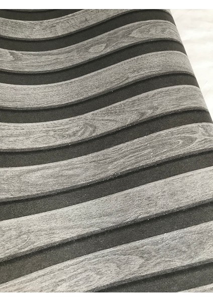 Siyah Gri 3D Lambri Desenli 16M2 Duvar Kağıdı fırsatları