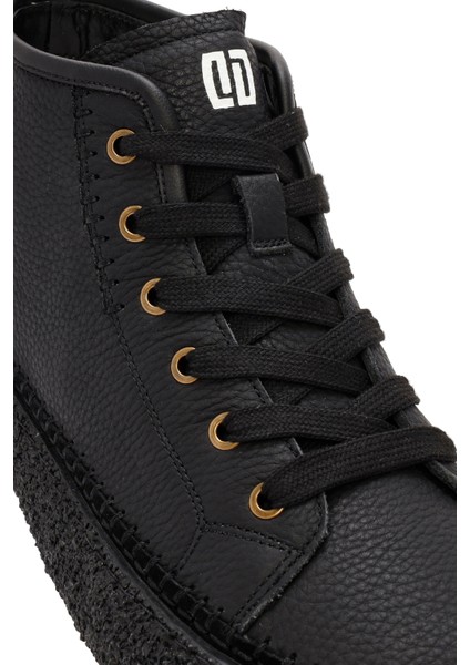 Erkek Siyah Bağcıklı Deri Spor Bot 25WFD6948FT