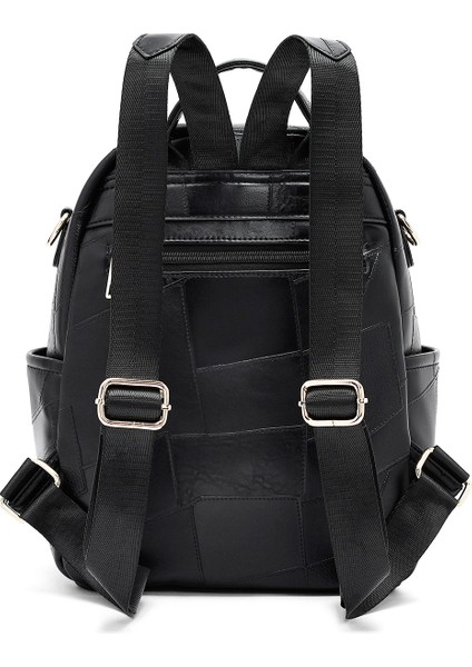 Kadın Siyah Uzun Askılı Baskılı Sırt Çantası 25ABD261726 fırsatları