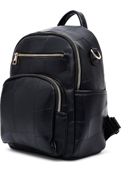 Kadın Siyah Uzun Askılı Baskılı Sırt Çantası 25ABD261726 indirimleri