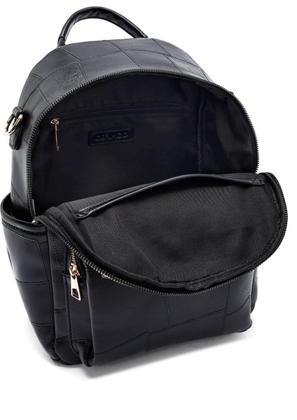 Kadın Siyah Uzun Askılı Baskılı Sırt Çantası 25ABD261726