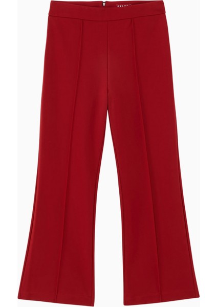 Knack Pantolon Retro Flare Kesim ve Canlı Kırmızı ile Şıklığı Yansıtan Kadın Pantolonu