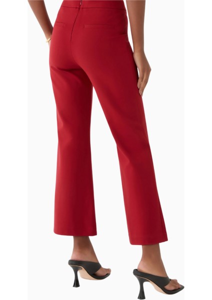 Knack Pantolon Retro Flare Kesim ve Canlı Kırmızı ile Şıklığı Yansıtan Kadın Pantolonu fırsatları