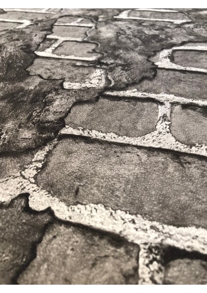 Doğal Taş Görünümlü Siyah 3D 5m2 Duvar Kağıdı fiyatları