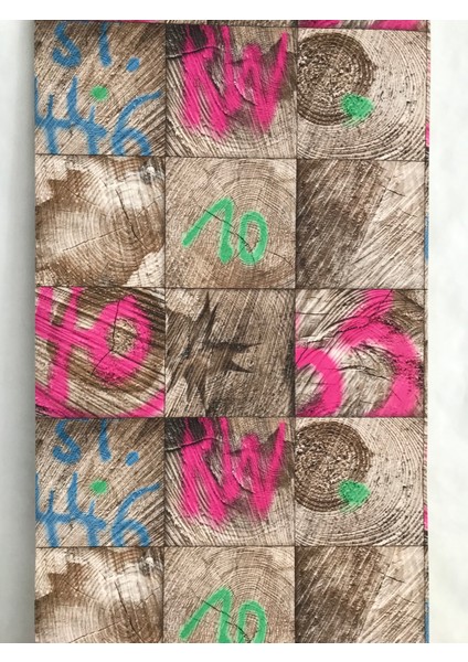 Renkli Kütük Desenli 5m2 Duvar Kağıdı fırsatları