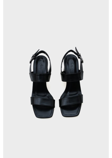 Tina Orta Topuklu Çift Bantlı Kadın Sandalet