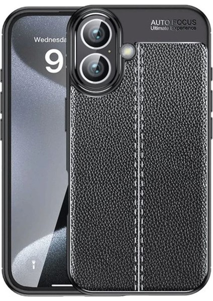 iPhone 17 Kılıf Niss Deri Desen Silikon + Ekran Koruyucu