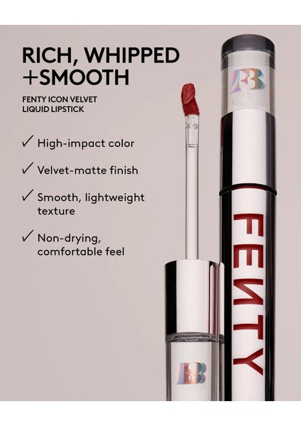 Fenty Icon Velvet - Likit Ruj Rırı (5.5 G) indirimleri