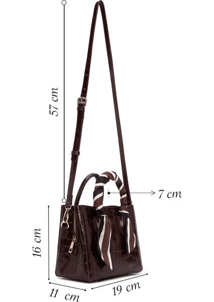 Kadın Bordo Uzun Askılı Kroko Desenli Mini Kol Çantası 25WBD2713E3 fiyatları