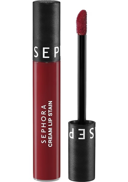 Cream Lip Stain – Bulaşmayan Kadife Bitişli Ruj - Mat Likit Ruj 17 Dark Red (5 Ml)