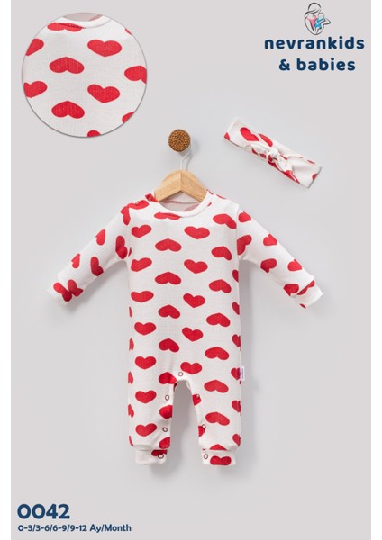 Kız Bebek Big Heart Pattern Bandanalı Patiksiz Çıt’lı Tulum Set fırsatları