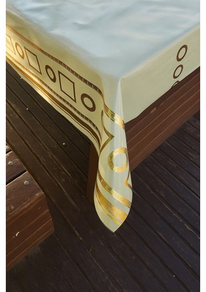 Lüks Desenli Altın Yaldızlı Su Geçirmez Pvc Masa Örtüsü Modern Şık Tasarım Kolay Silinebilir Sofra modelleri