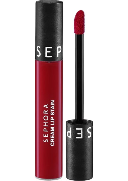 Cream Lip Stain – Bulaşmayan Kadife Bitişli Ruj - Mat Likit Ruj 129 Risky Red (5 Ml)