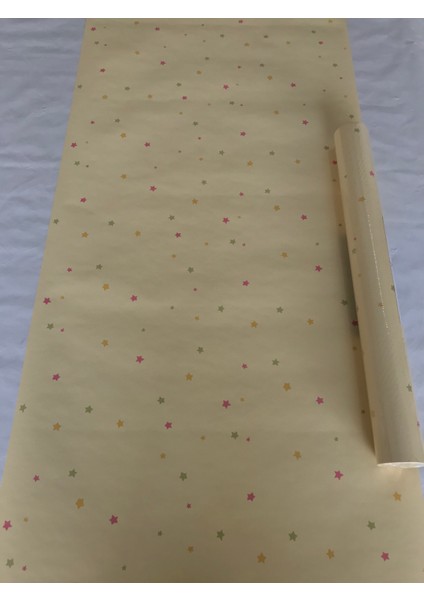 Sarı Renkli Yıldızlı Çocuk Odası 5m2 Duvar Kağıdı