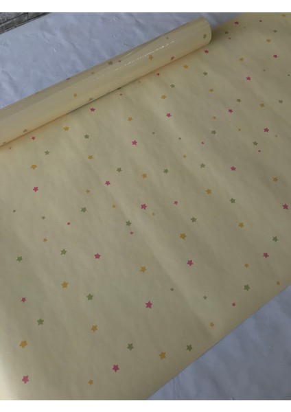 Sarı Renkli Yıldızlı Çocuk Odası 5m2 Duvar Kağıdı fırsatları